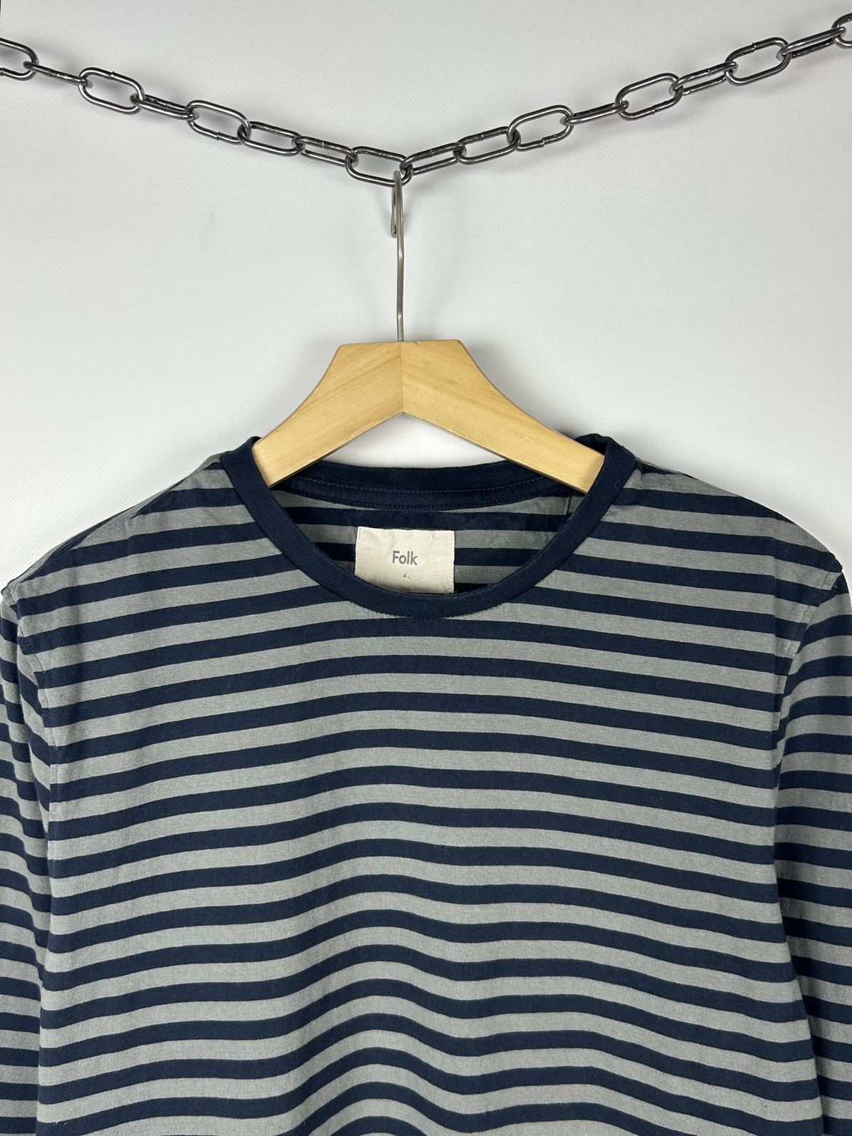 Folk Folk Striped Long Sleeve Tee Basic Streetwear luxury top Size US L / EU 52-54 / 3 - 2 Thumbnail