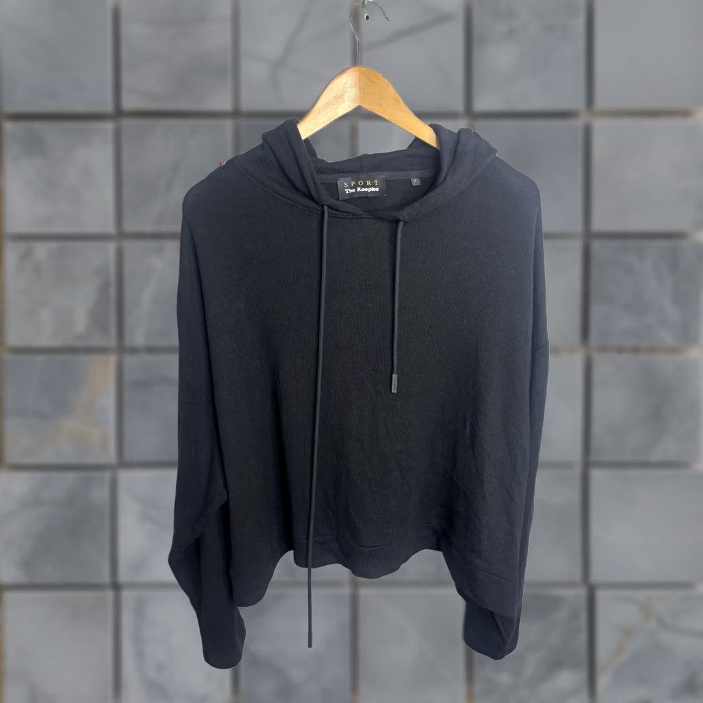 The Kooples VINTAGE The Kooples Sport Hoodie Womens 3 Black Lace Up Sleeve Cropped Sweatshirt Size XS / US 0-2 / IT 36-38 - 1 Thumbnail
