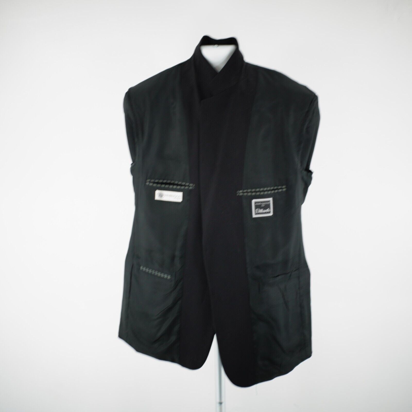 Vintage Wimbledon England Black Wool Polyester 2 Gold Button Blazer Size 44L - 11 Thumbnail