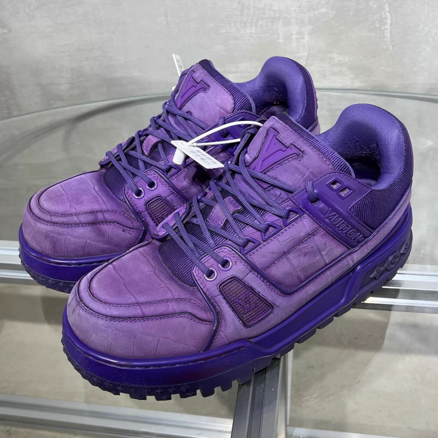 Louis Vuitton LV Trainer Purple Croc 40.5 Size US 7.5 / EU 40-41 - 2 Thumbnail
