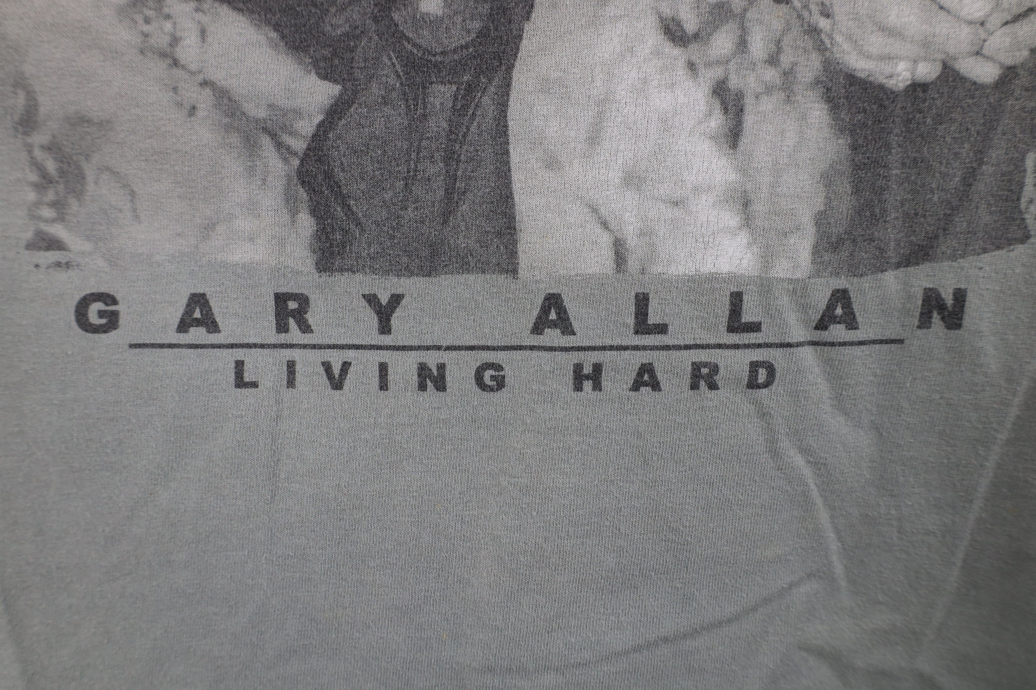 Vintage Vintage Y2K Living Hard Tour Gary Allan Band T-Shirt Gray Size US M / EU 48-50 / 2 - 6 Thumbnail
