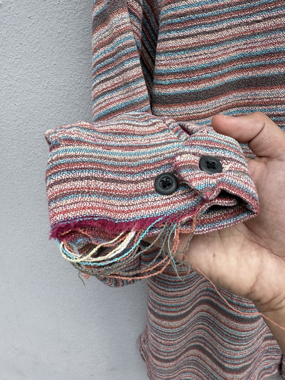 Sugar Cane Vintage Distressed SUGAR CANE Stripes Flannel Rare Design Size US L / EU 52-54 / 3 - 8 Thumbnail