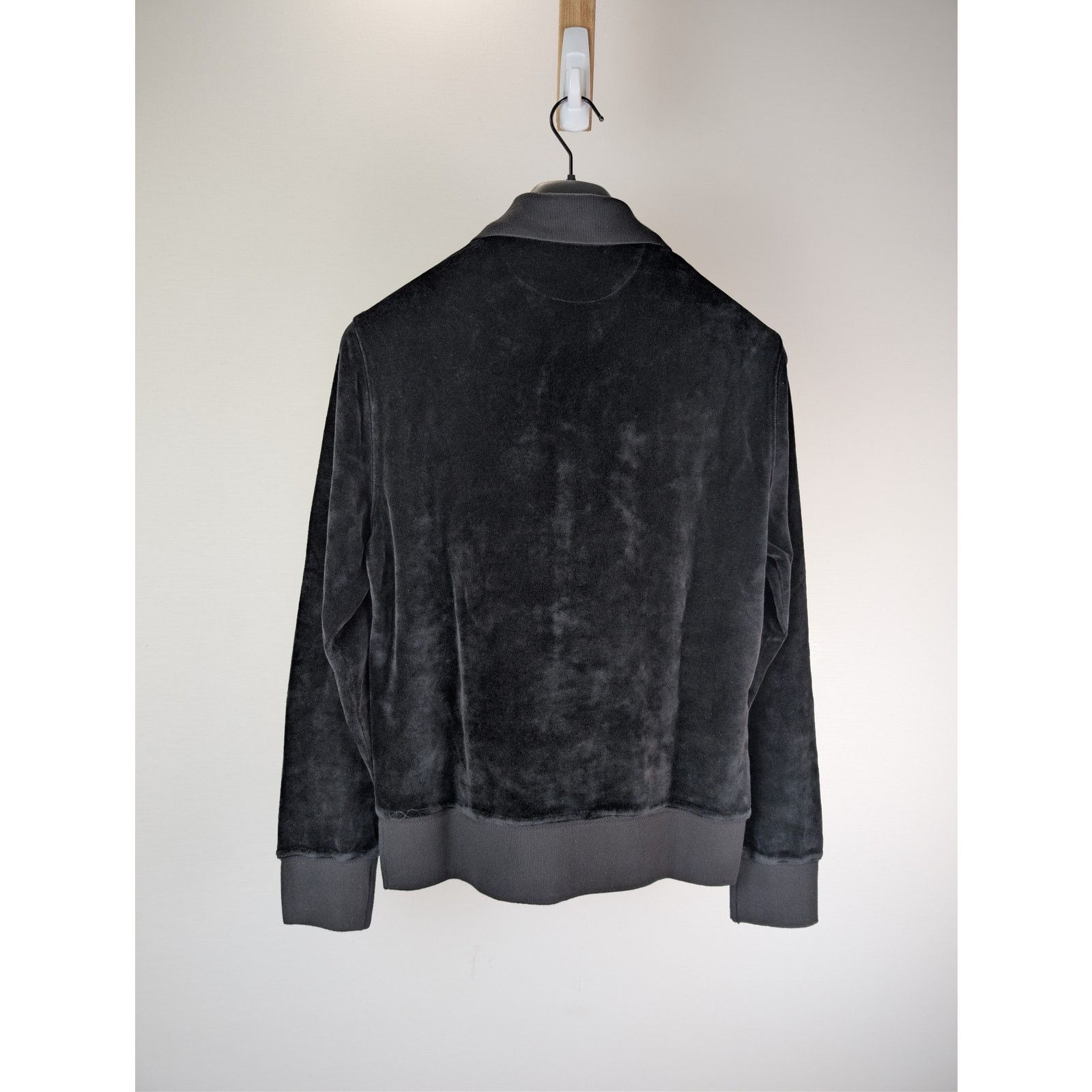 Tom Ford o1rshd1 Long Sleeve Velvet Polo Shirt in Black Size US M / EU 48-50 / 2 - 10 Thumbnail