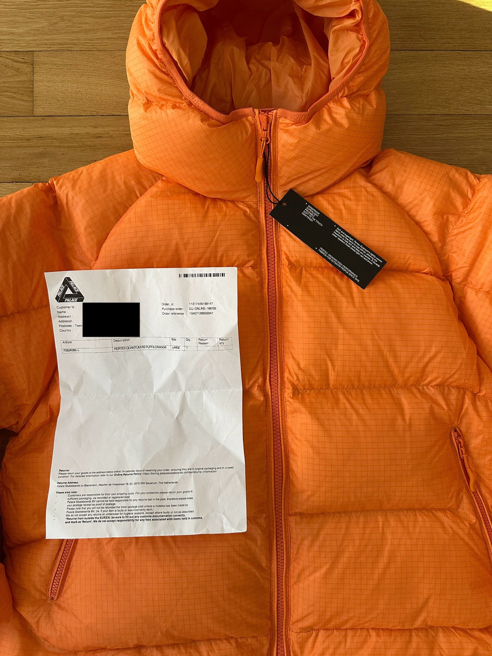 Palace Palace Pertex Quantum RS Down Jacket Orange Size US L / EU 52-54 / 3 - 4 Thumbnail