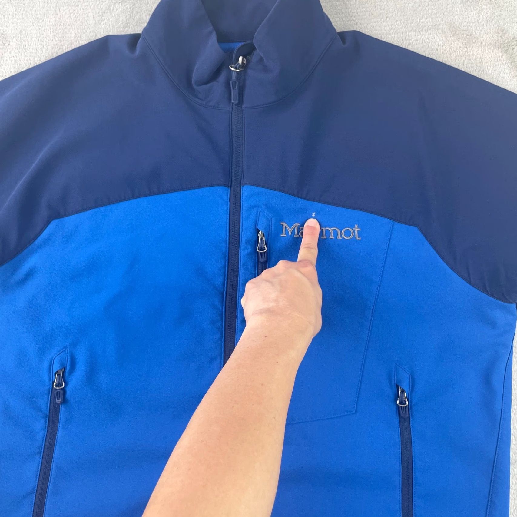 Marmot Marmot M3 Jacket Men Large Blue 2 Tone Windproof Full Zip Front Softshell DWR Size US L / EU 52-54 / 3 - 6 Thumbnail