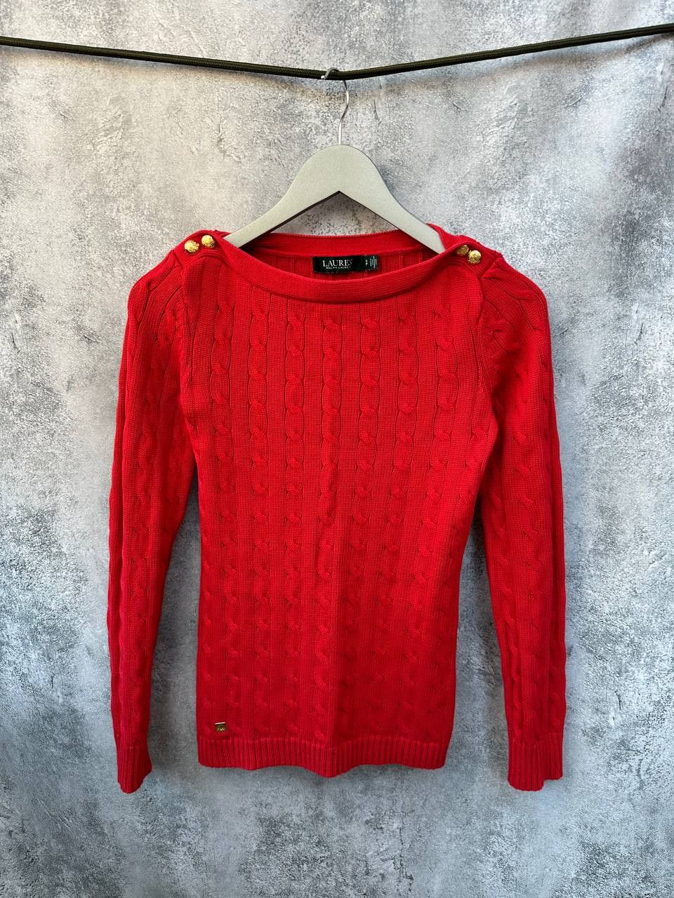 Lauren Ralph Lauren Lauren Ralph Lauren Cable Knit Sweater Red Jumper Boat Neck Size S / US 4 / IT 40 - 2 Thumbnail