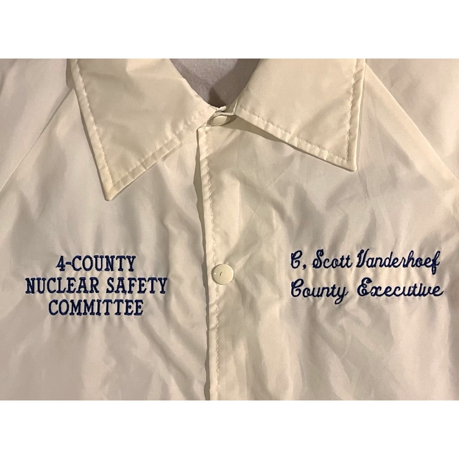 Vintage VINTAGE Rockland County Nuclear Safety Committee Jacket Men’s Large White 80s Size US L / EU 52-54 / 3 - 3 Thumbnail
