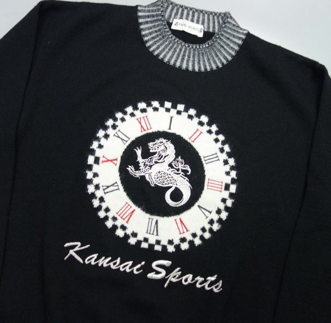 Kansai Yamamoto Vintage Kansai Yamamoto Dragon Embroidered Knit Sweater Size US M / EU 48-50 / 2 - 3 Thumbnail