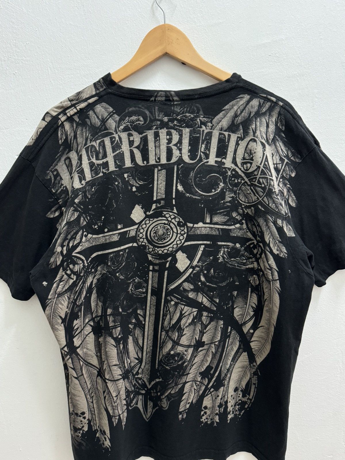 Affliction Raw State Brand Art Chemistry Sword Cross Retribution Size US L / EU 52-54 / 3 - 6 Thumbnail
