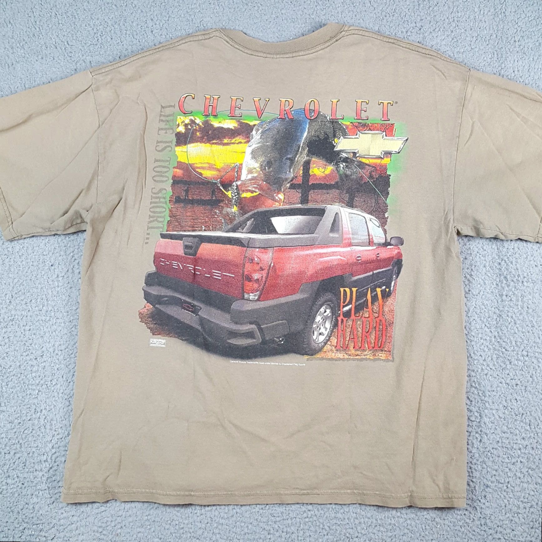 Gildan Vintage Y2K Chevrolet Truck Chevy Fishing Racing Men's Size XL Fish T Shirt Size US XL / EU 56 / 4 - 6 Thumbnail