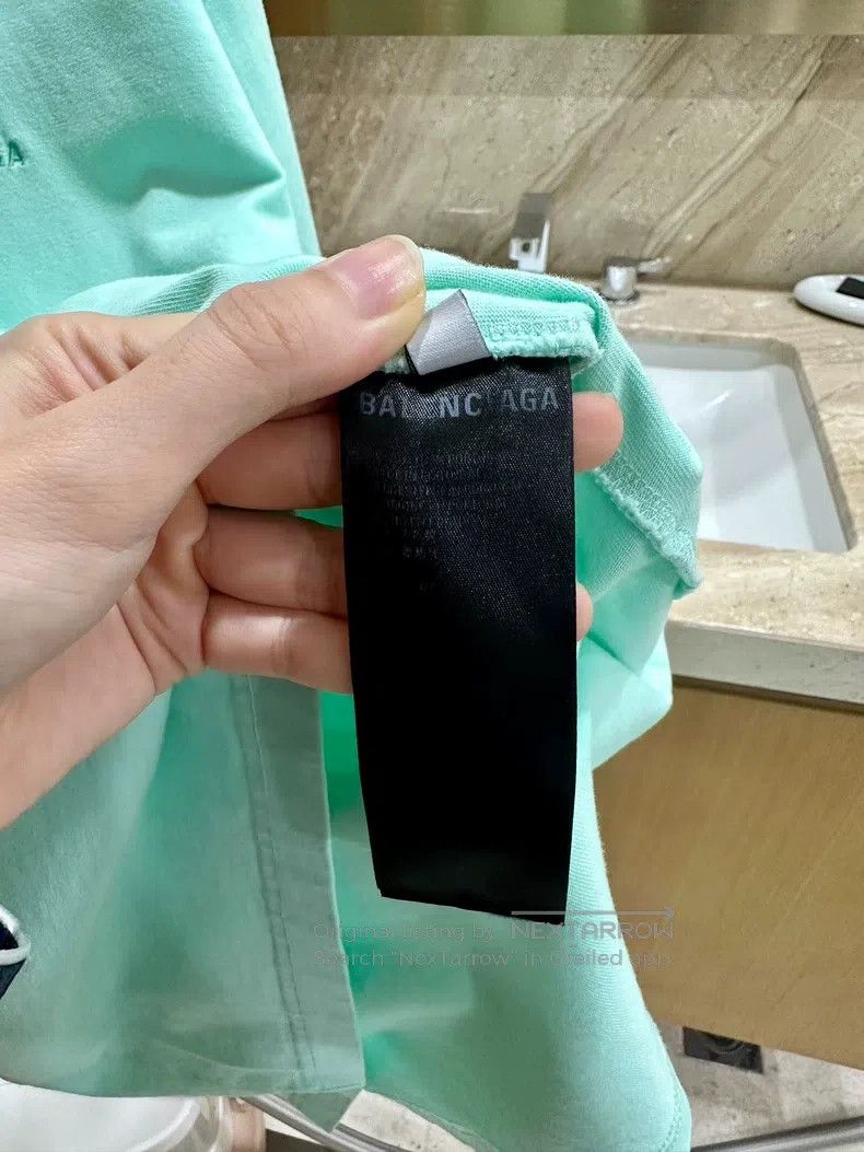 Balenciaga Balenciaga Mint Green Embroidered Logo Short Sleeve T-Shir Size US S / EU 44-46 / 1 - 5 Thumbnail
