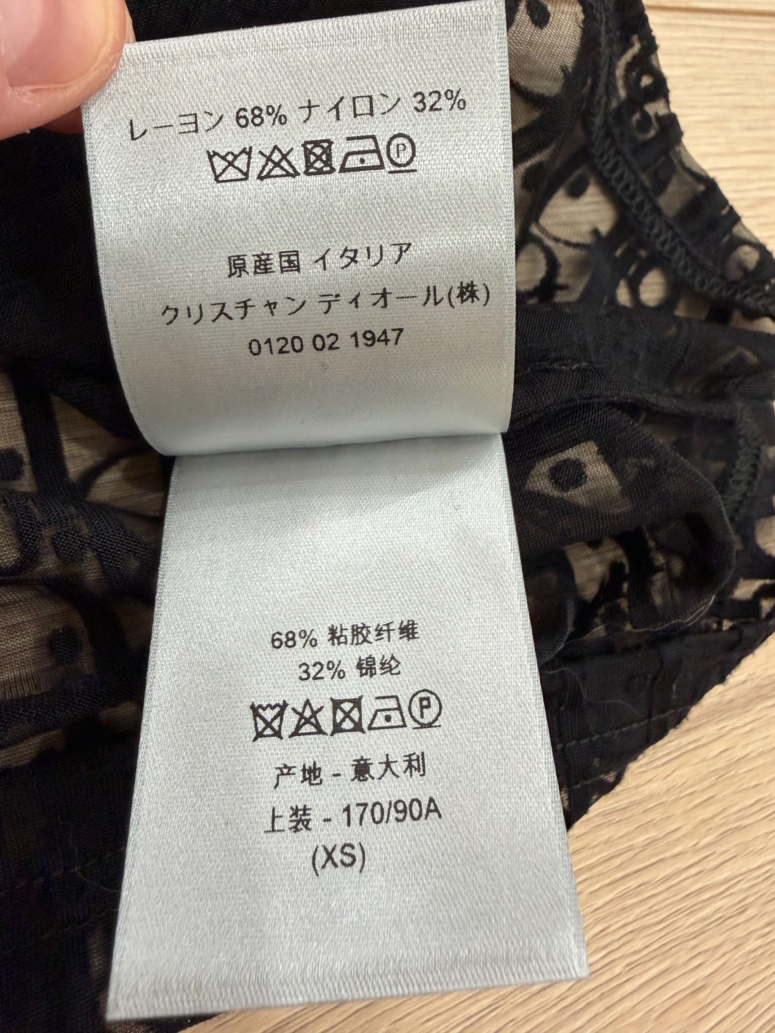 Dior Oblique Logo Sheer Transparent Mesh See Through Shirt XS Size US XS / EU 42 / 0 - 17 Thumbnail