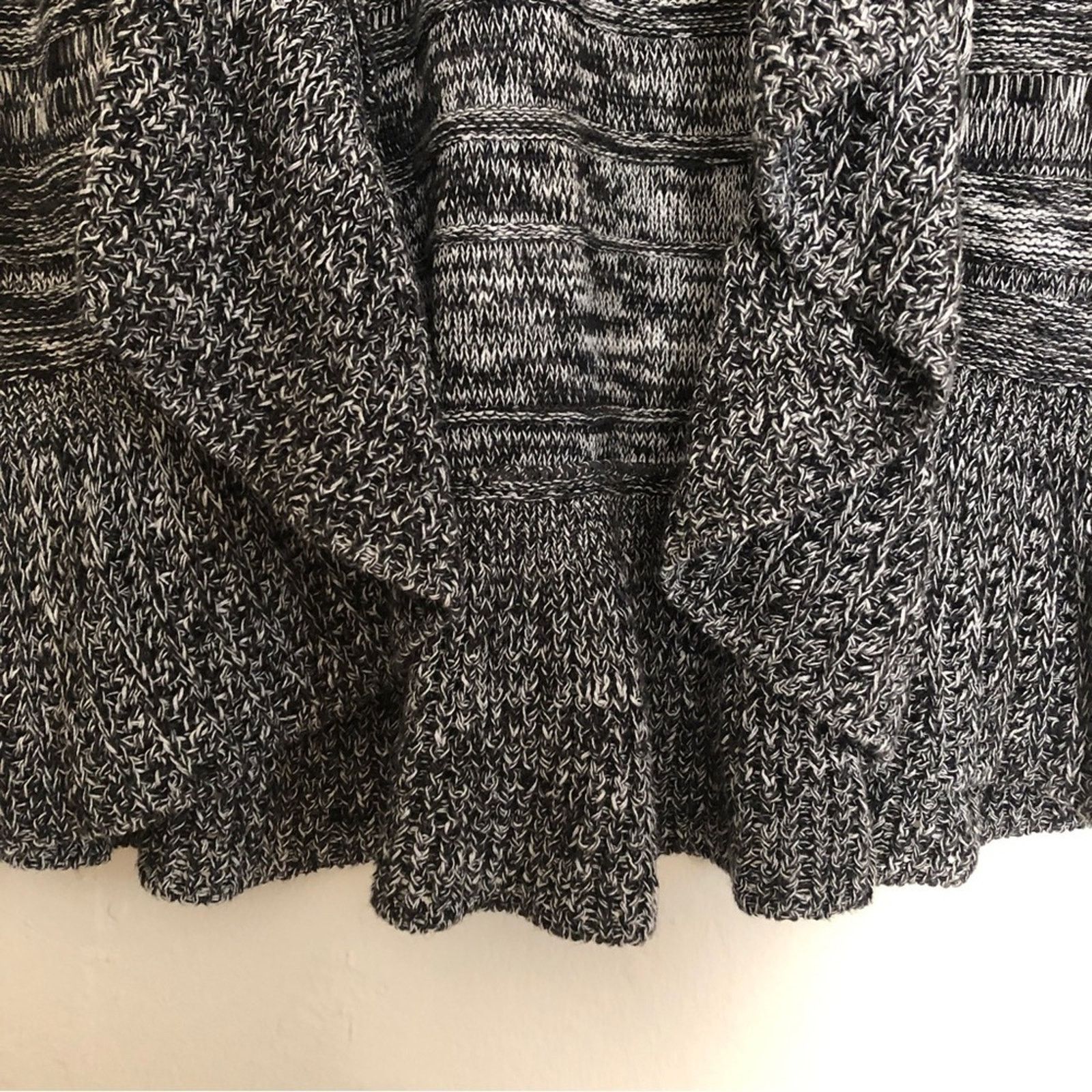 Other Style & Co. Knit Black Gray White Draped Cardigan Sweater Size L / US 10 / IT 46 - 3 Thumbnail