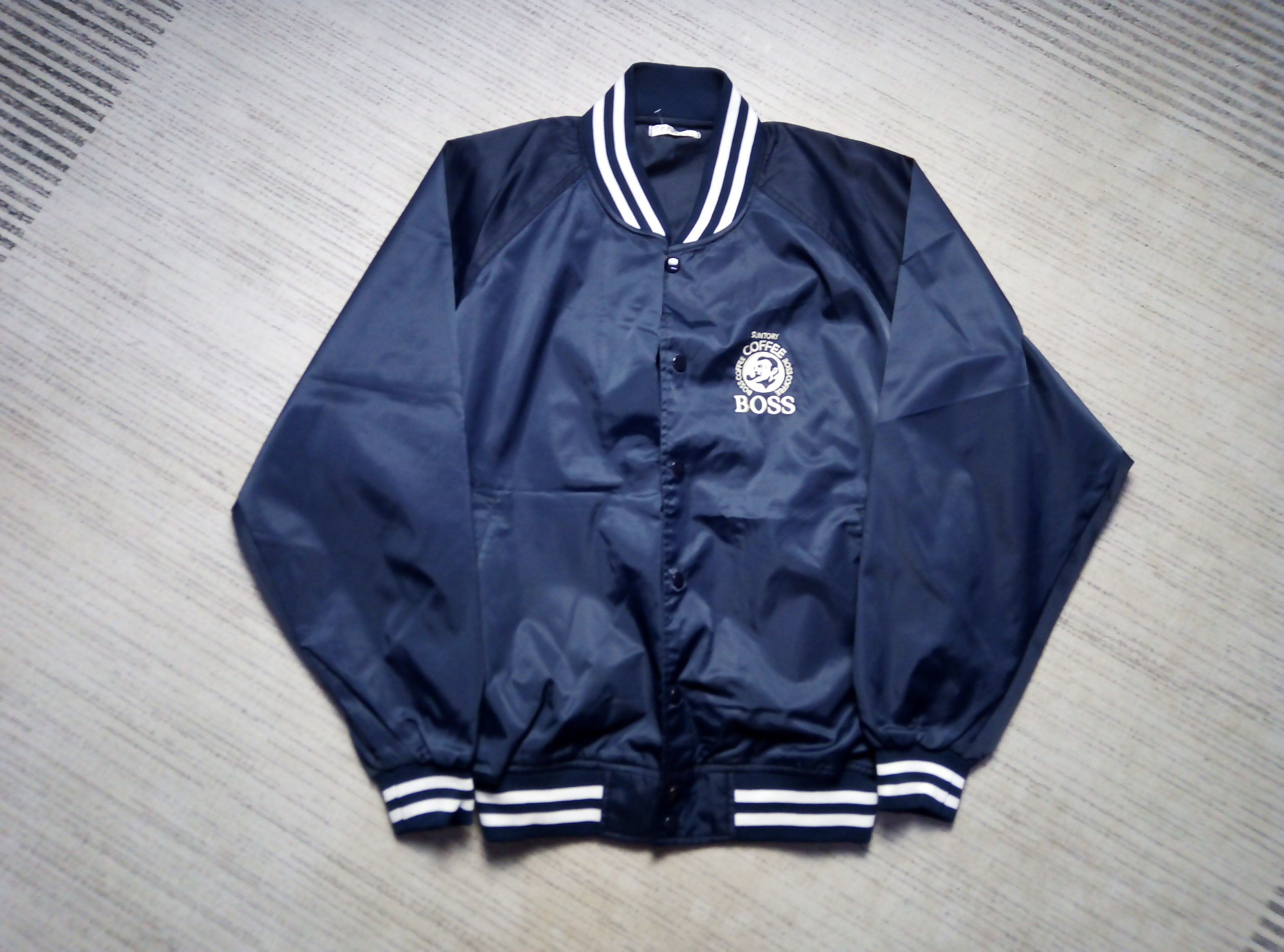 Vintage Suntory boss coffee varsity bomber jacket Size US L / EU 52-54 / 3 - 10 Thumbnail
