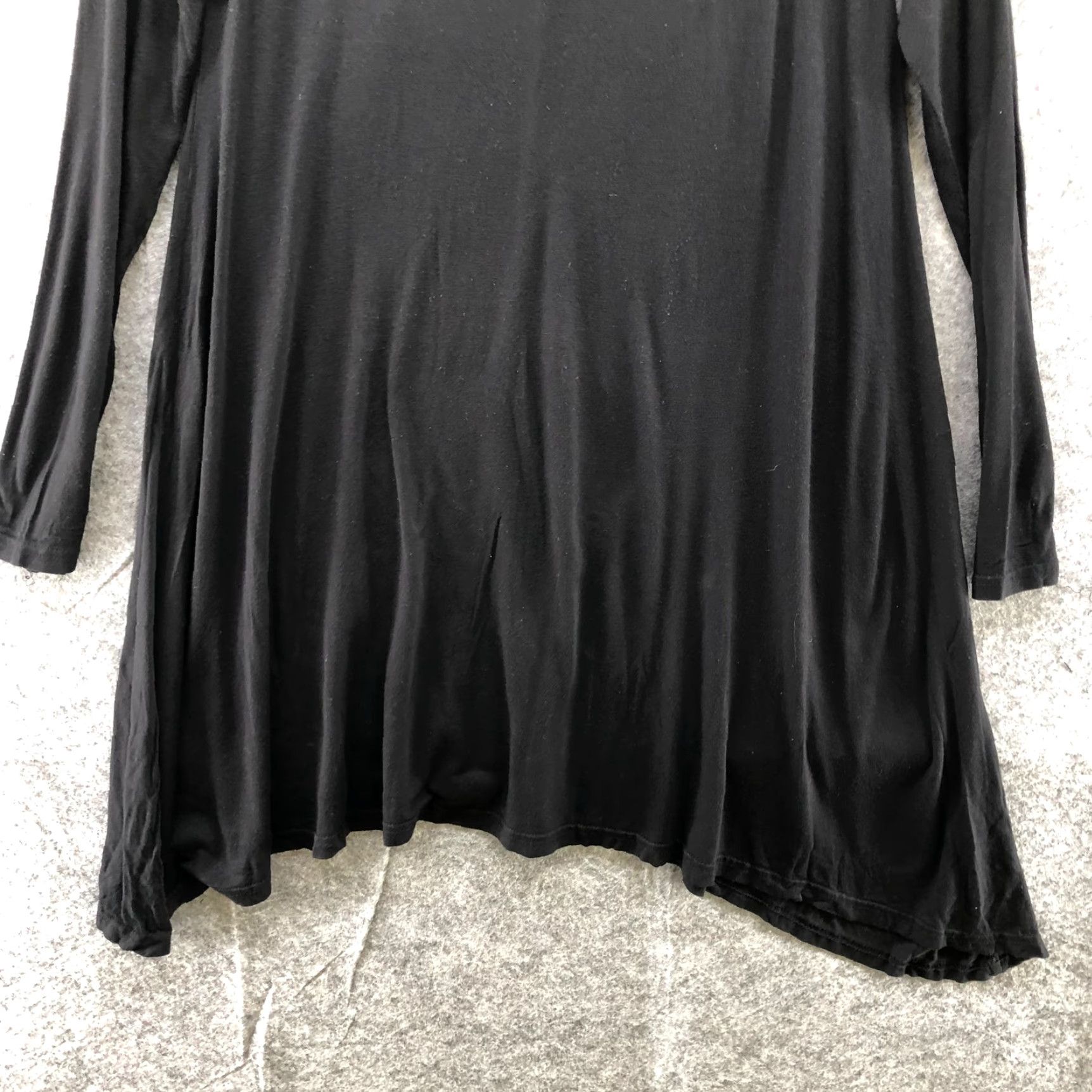 CHOCOOLATE Korean Fashion Black Jersey Knit Asymmetric Tunic Long Sleeve Top Womens S Size S / US 4 / IT 40 - 4 Thumbnail