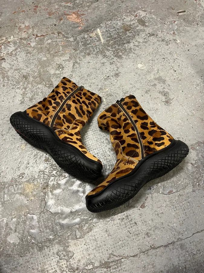 Prada FW1999 Prada Leopard Pony Hair Leather Vibram Boots Size US 6 / IT 36 - 3 Thumbnail