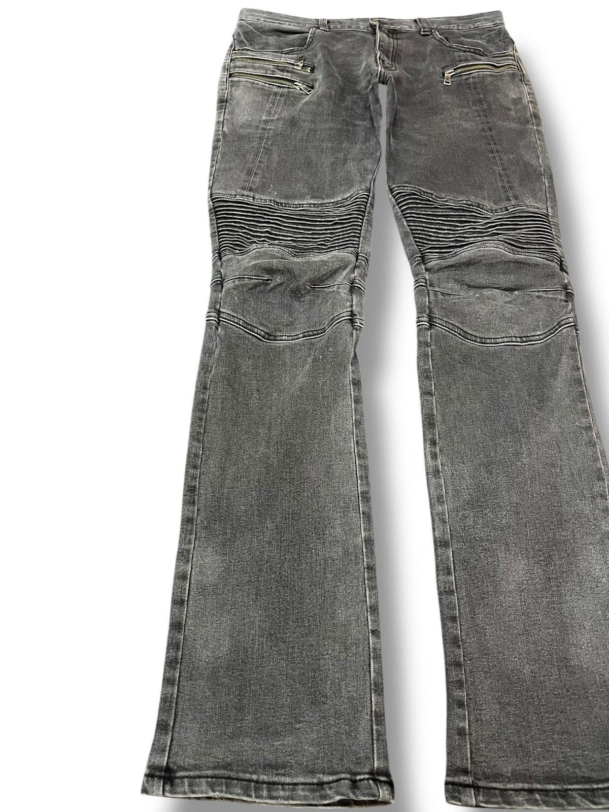Schlussel Vintage Schlussel Multi Zipper Pocket Biker Denim Size US 33 - 5 Thumbnail