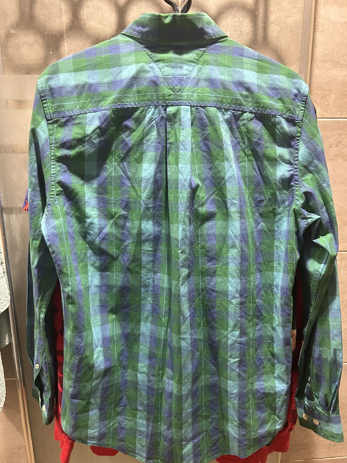 Tommy Hilfiger Tommy Hilfiger Custom Fit Green Blue Plaid Shirt Size US S / EU 44-46 / 1 - 2 Thumbnail
