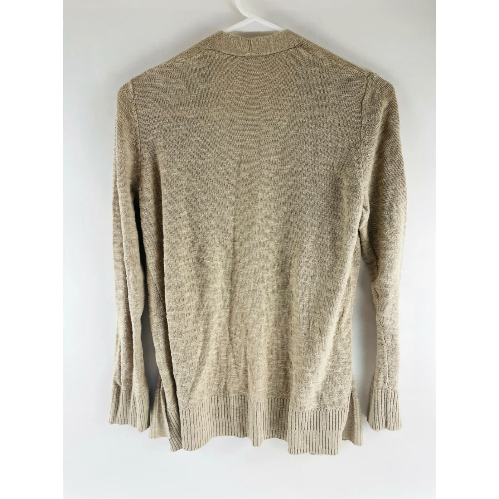 Gap Gap Cardigan Sweater Women's S Tan Open Ribbed Long Sleeve Modern Stretch Breathable Regular Size S / US 4 / IT 40 - 2 Thumbnail