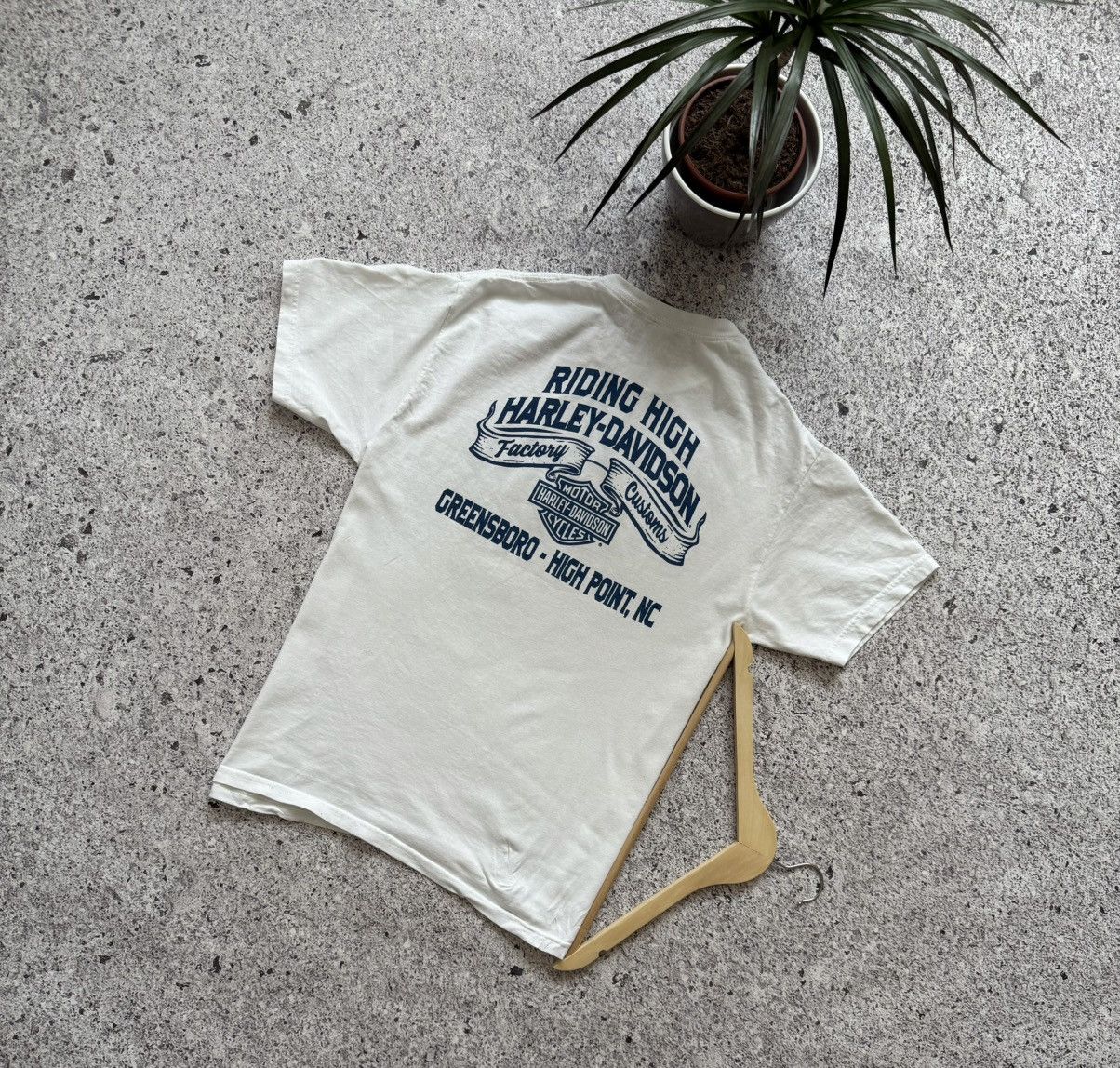Band Tees × Harley Davidson × Vintage Vintage Harley Davidson Riding High Bike 90s Retro T-Shirt Size US L / EU 52-54 / 3 - 2 Thumbnail