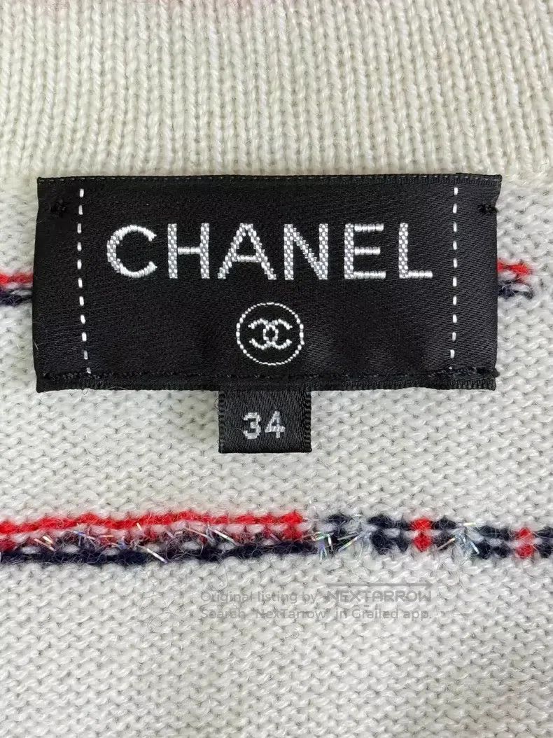 Chanel Chanel White and red striped cashmere jacket Size XXS / US 00 / IT 34 - 6 Thumbnail