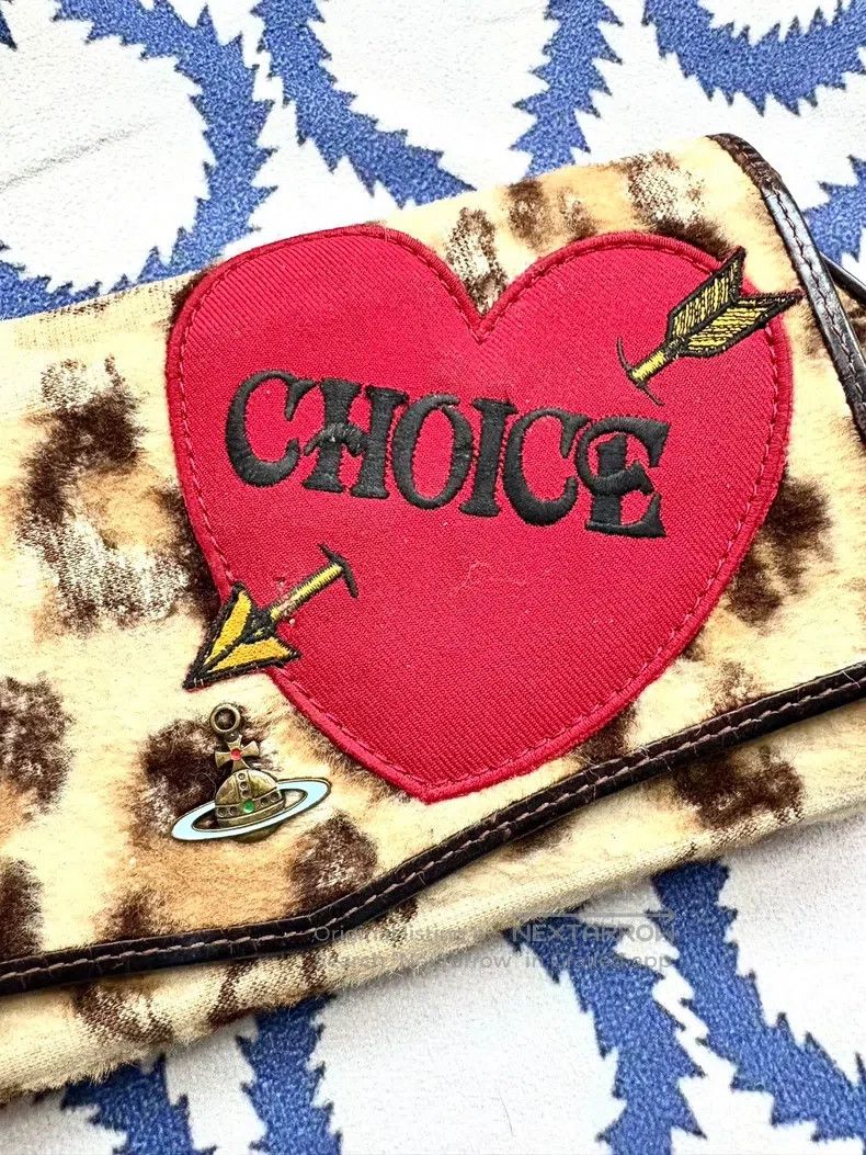 Vivienne Westwood Vivienne Westwood Leopard Print Velvet Heart Arrow Wallet Size ONE SIZE - 2 Thumbnail