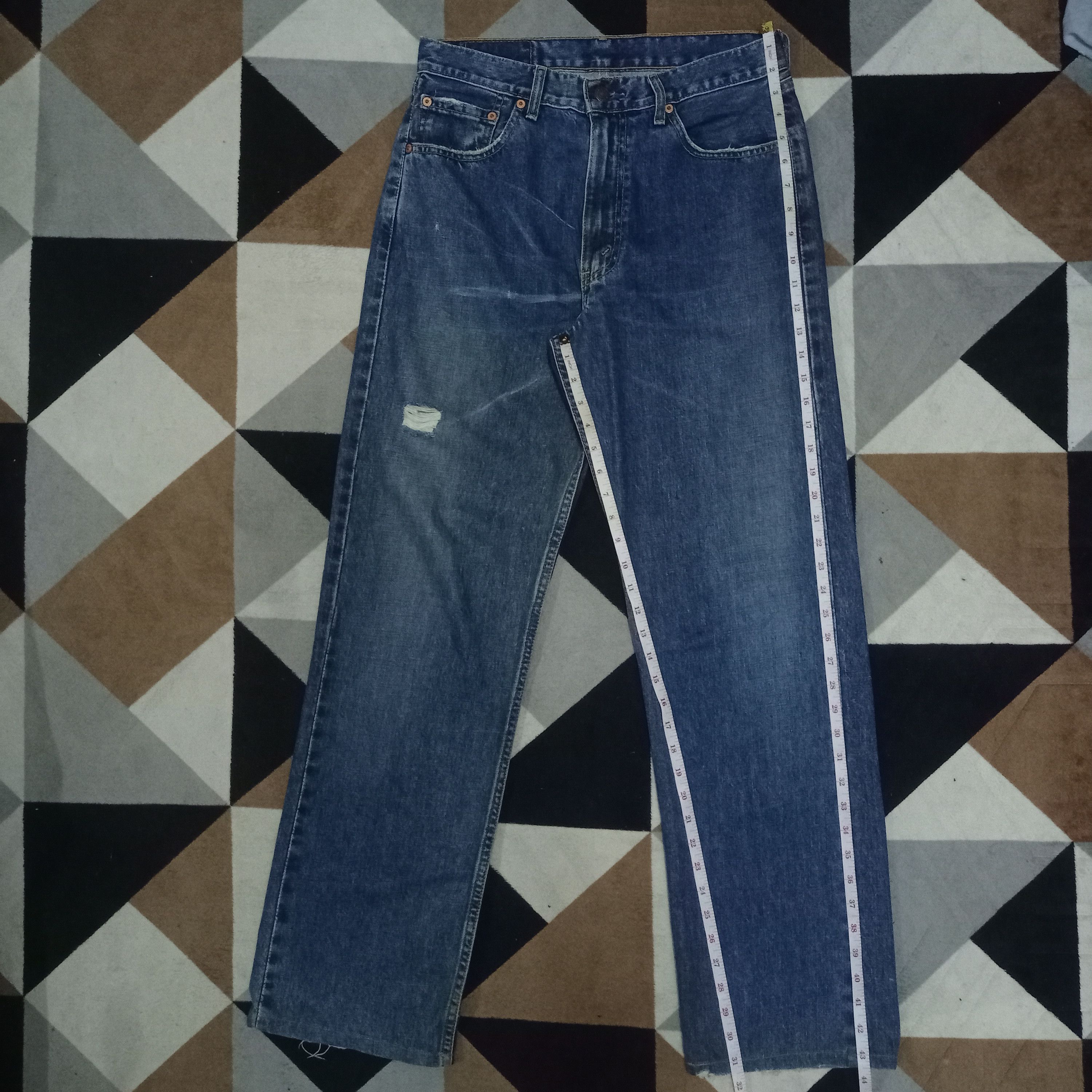 Levi's × Levi's Vintage Clothing Vintage 90s Levis 512 Blue Wash Distressed Baggy Jeans Size US 30 / EU 46 - 10 Thumbnail