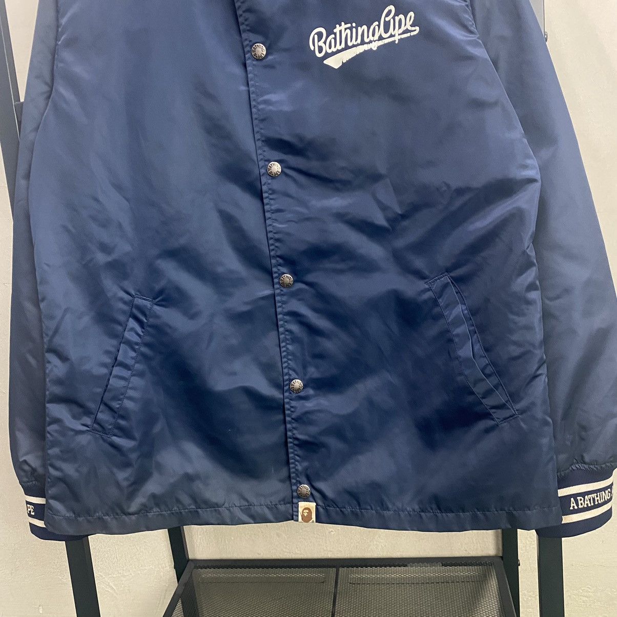 Bape A Bathing Ape Navy Blue 93 Logo Coack Jacket, size large Size US L / EU 52-54 / 3 - 10 Thumbnail