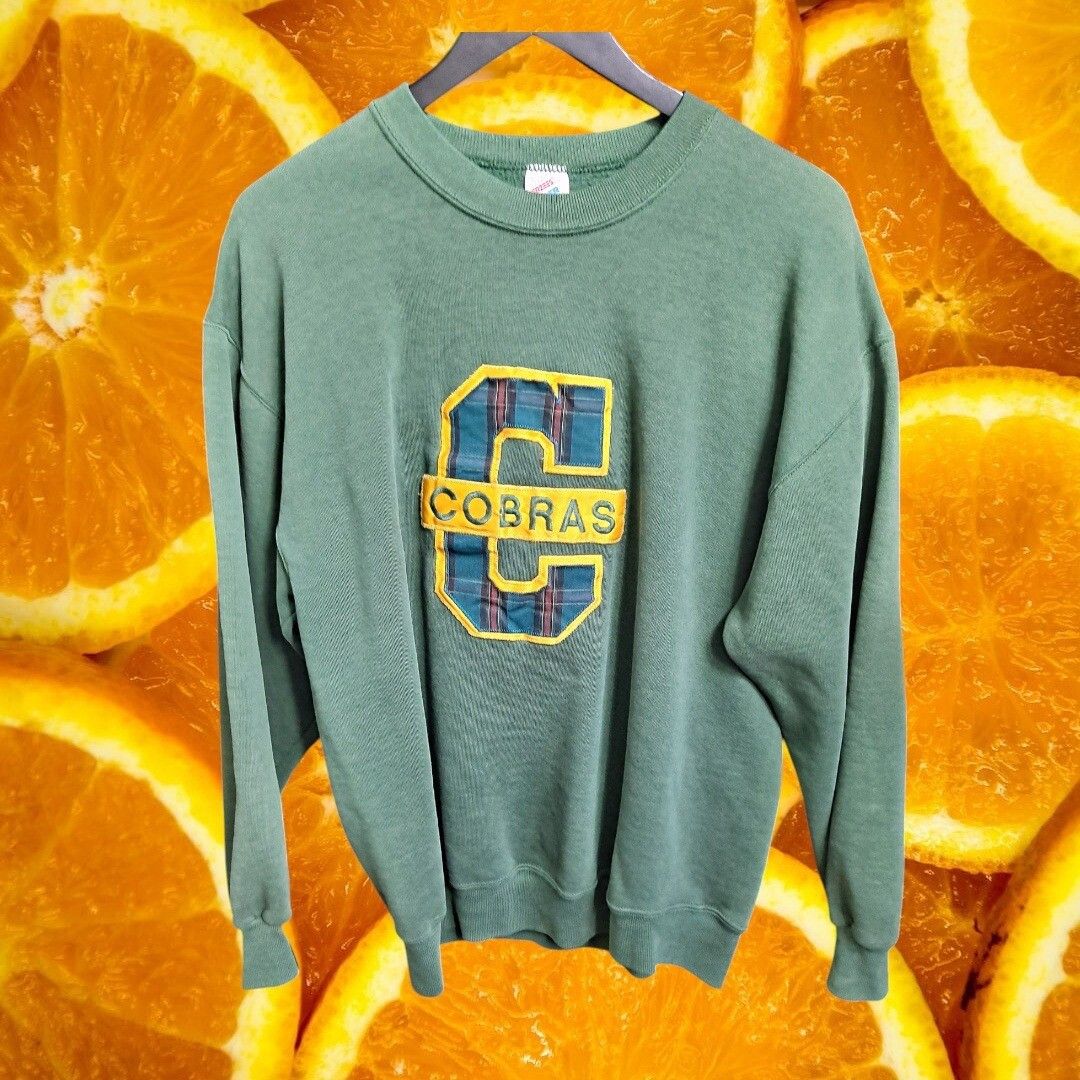Jerzees Jerzees Vintage Cobras Sweatshirt Plaid Letter Crew Neck Pul Size US L / EU 52-54 / 3 - 6 Thumbnail