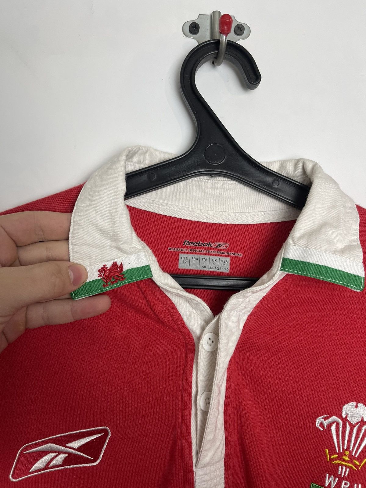 Reebok × Vintage Reebok Wales Brains W.R.U 125 Years Jersey Shirt Men’s Sz M Size US M / EU 48-50 / 2 - 4 Thumbnail