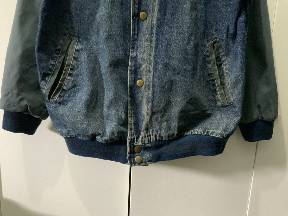Japanese Brand Nevada Scaffold Denim Asid Light Wash Varsity Jacket Size ONE SIZE - 5 Thumbnail