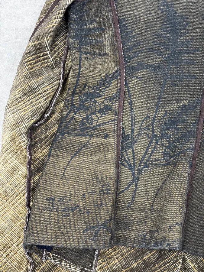 Just Cavalli 2000s Cavalli Faded Tattoo Wheat Blazer Jacket Size S / US 4 / IT 40 - 8 Thumbnail