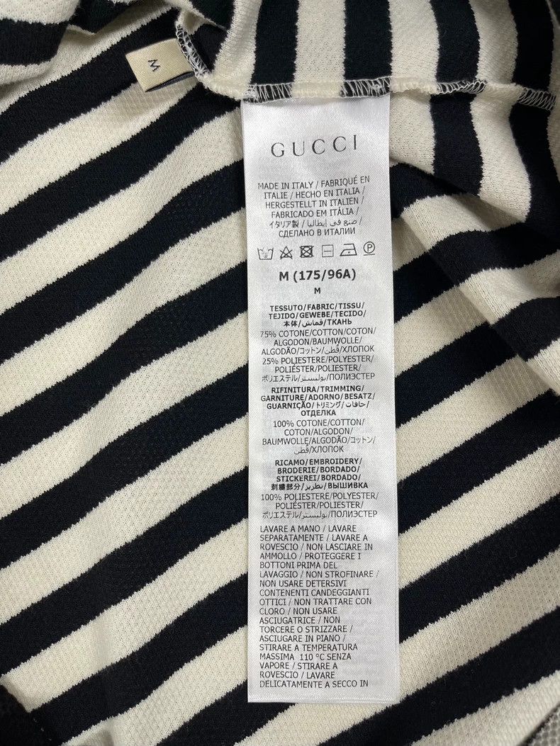 Gucci Gucci Black and white striped pocket logo short-sleeved Pol Size US M / EU 48-50 / 2 - 5 Thumbnail