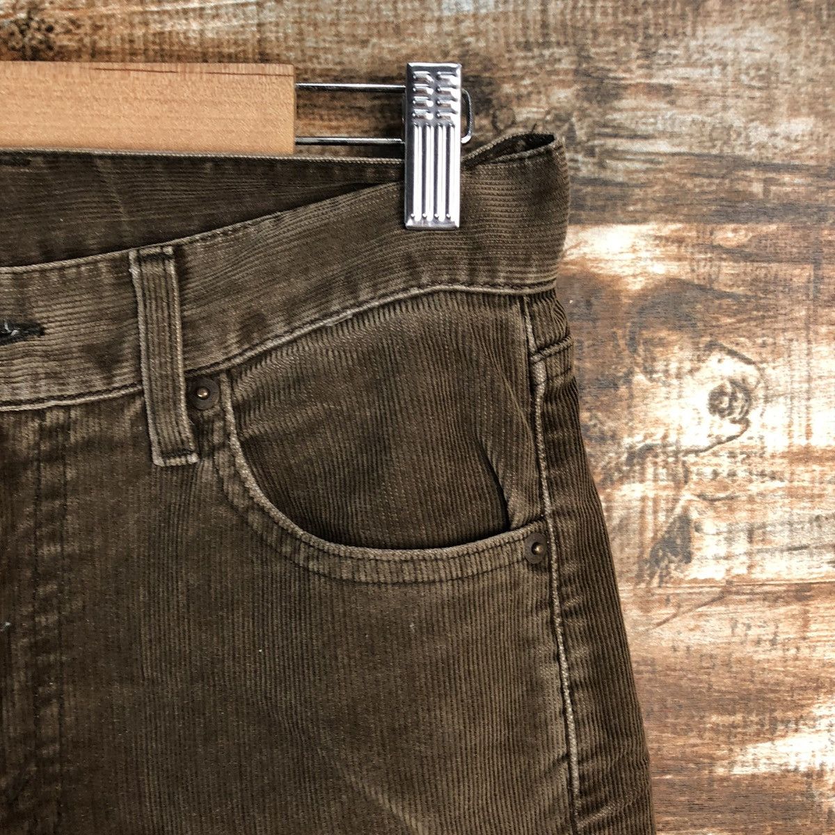 Levi's DL Levis 505 custom Brown Conduroy Jeans #C636 Size US 28 / EU 44 - 8 Thumbnail