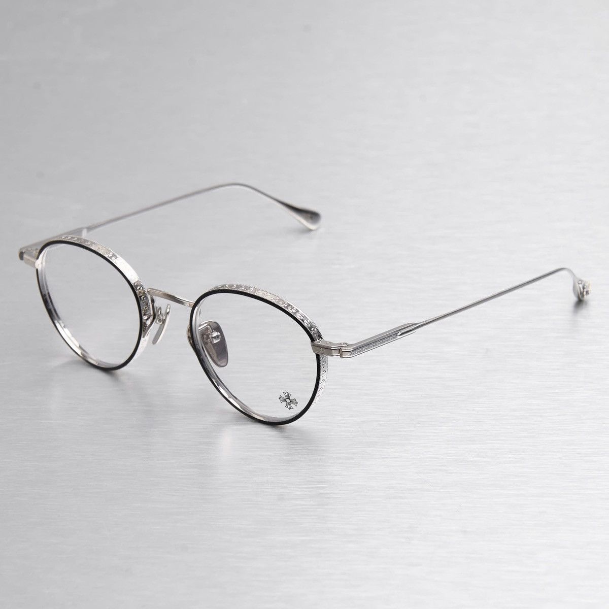 Chrome Hearts CHROME HEARTS THICK MATTE BLACK/SHINY SILVER GLASSES Size ONE SIZE - 2 Thumbnail