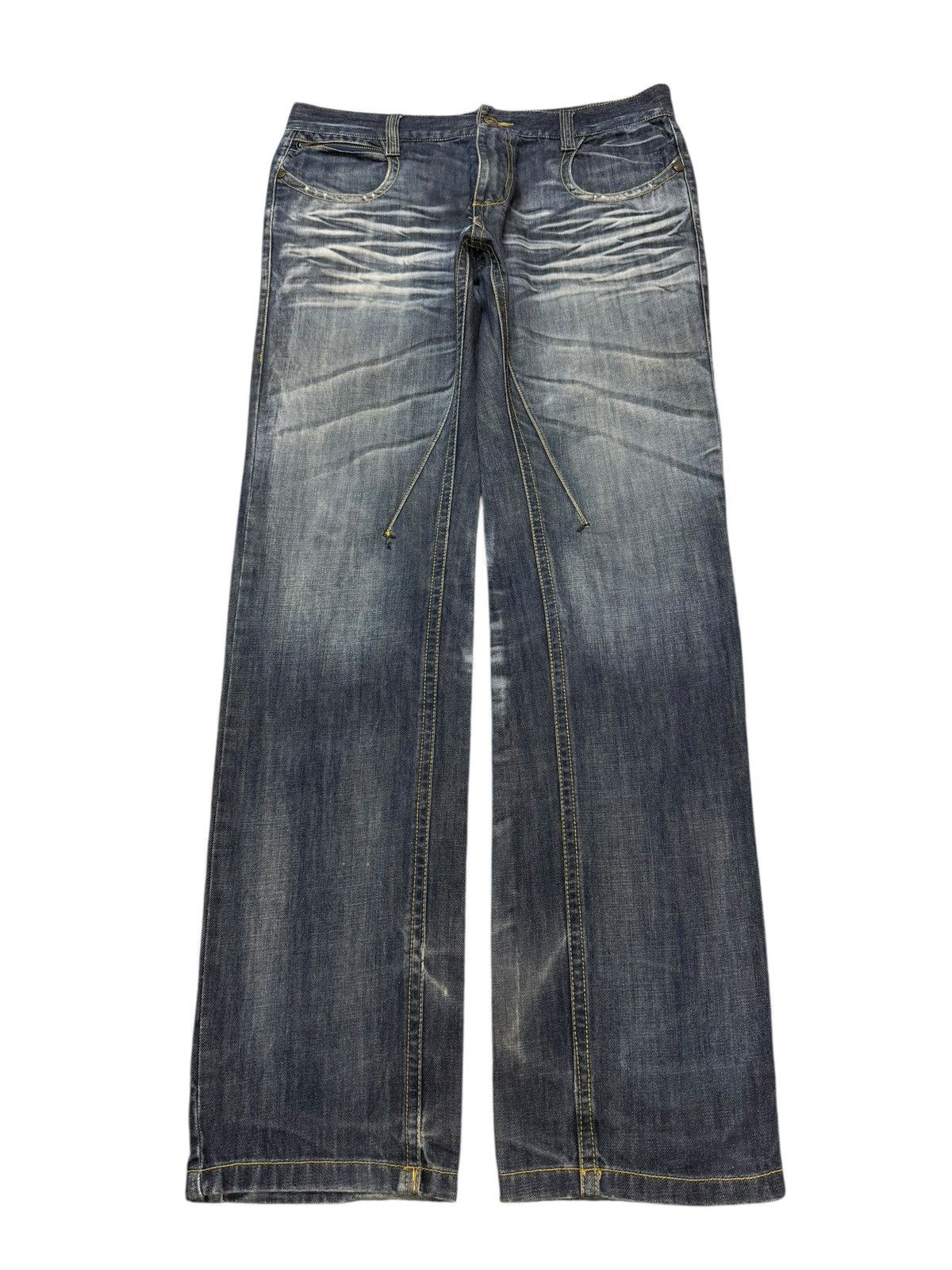 14th Addiction Vintage Y2K Japanese Brand Faded Wash Whiskers Spiral Leg Size US 34 / EU 50 - 1 Thumbnail