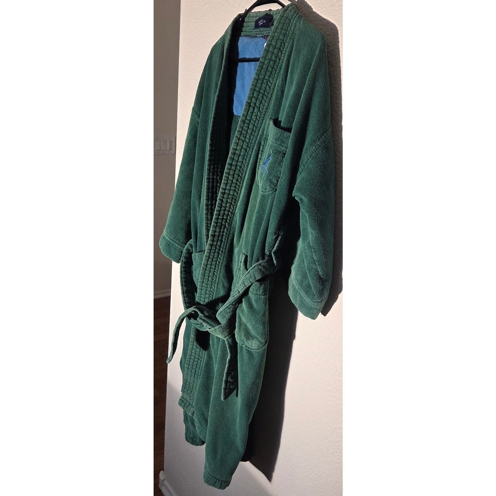 Nautica Nautica Unisex Sleep/Bath Robe - Green with Blue Accent Size ONE SIZE - 3 Thumbnail