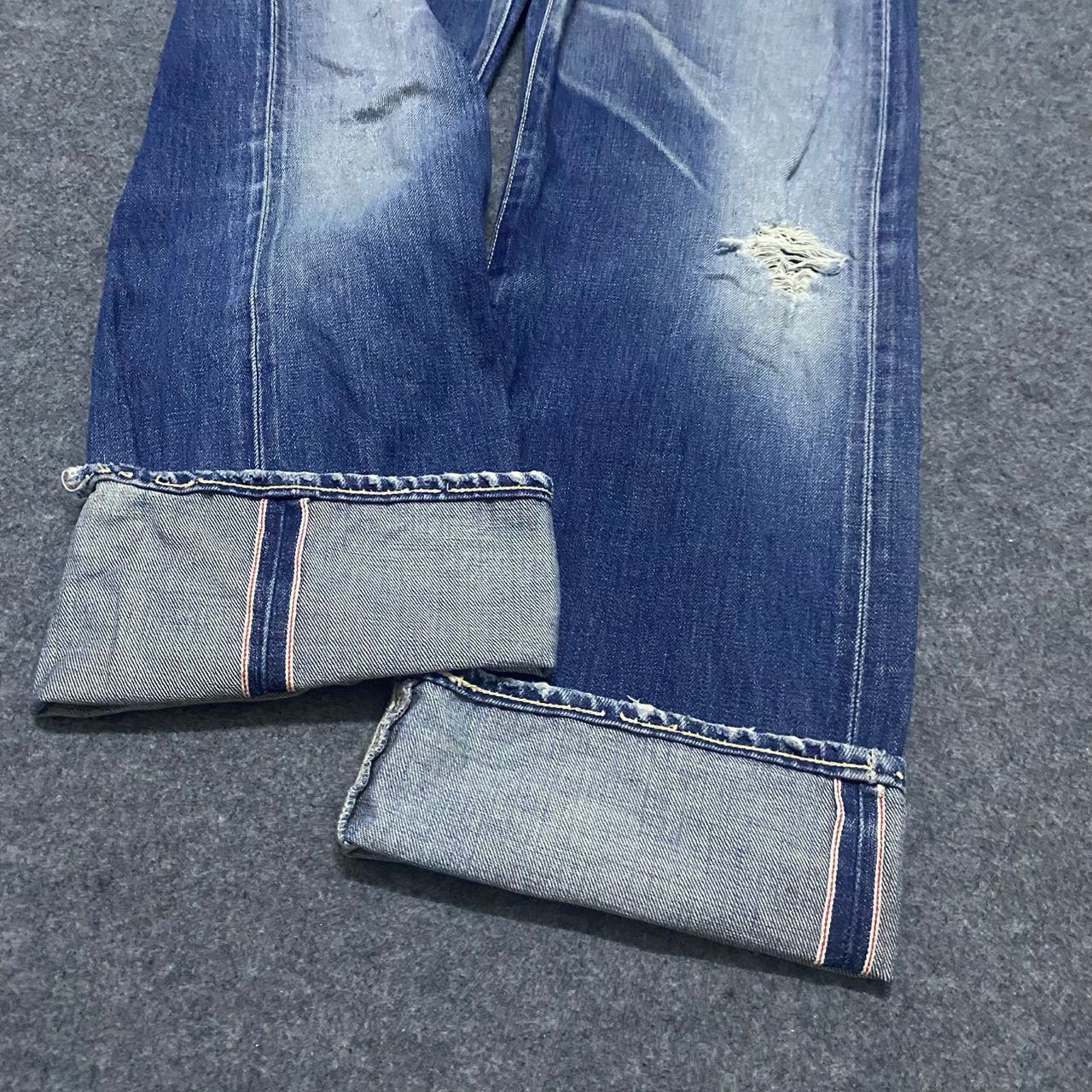 Edwin 💥Vintage Edwin Selvedge Redline Distressed Denim Size US 32 / EU 48 - 4 Thumbnail