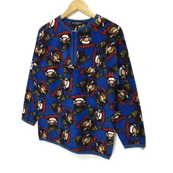 Hysteric Glamour HYSTERIC GLAMOUR AOP Japan Anime Manga Fleece Sweater Jacket Size S / US 4 / IT 40 - 10 Thumbnail