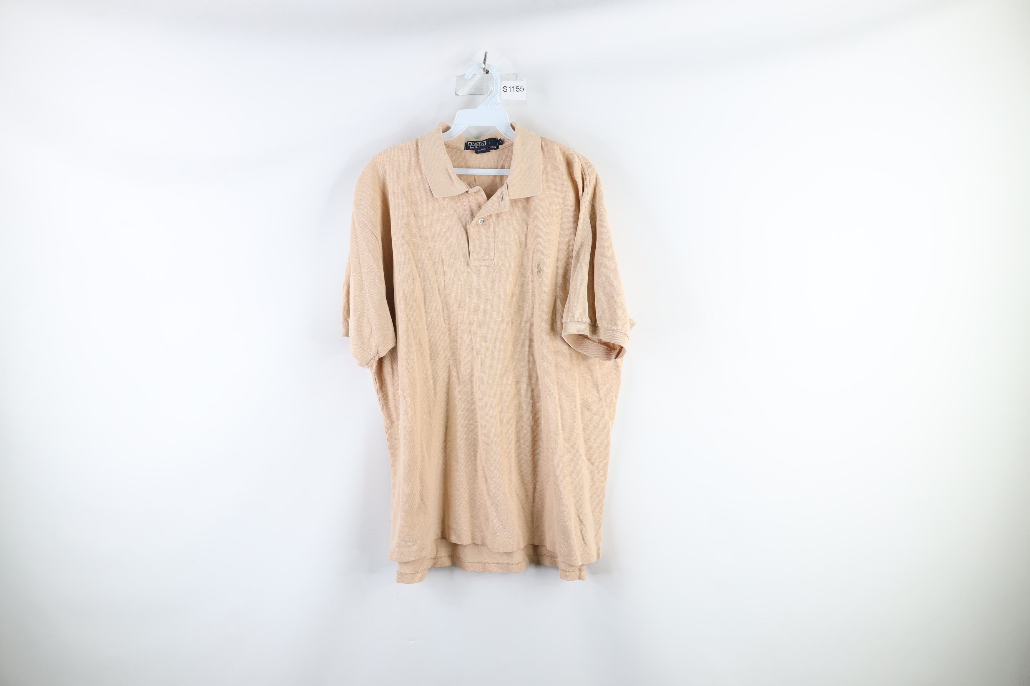 Ralph Lauren Vintage 90s Ralph Lauren Golf Polo Shirt Beige Cotton Size US L / EU 52-54 / 3 - 1 Thumbnail