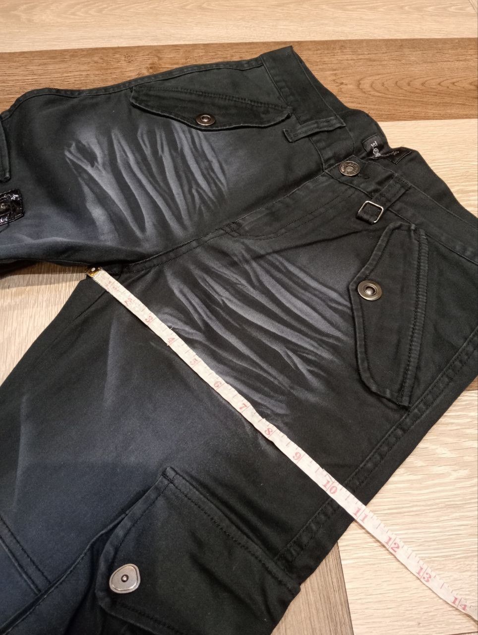 LOWBOX JAPANESE LOWBOX WASHED BLACK FLARED CARGO PANTS Size US 32 / EU 48 - 14 Thumbnail