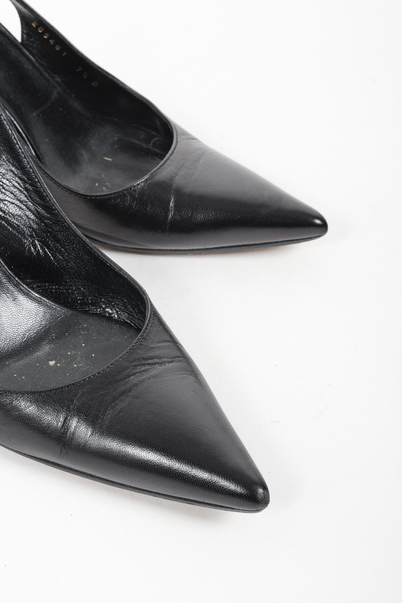 Gucci Gucci Black Leather Bamboo Accent Slingback Heels Size US 7.5 / IT 37.5 - 6 Thumbnail