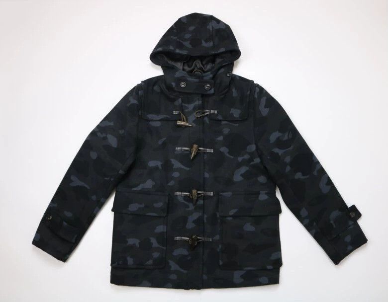 Bape Black Camouflage Hooded Toggle Coat Size US L / EU 52-54 / 3 - 1 Thumbnail
