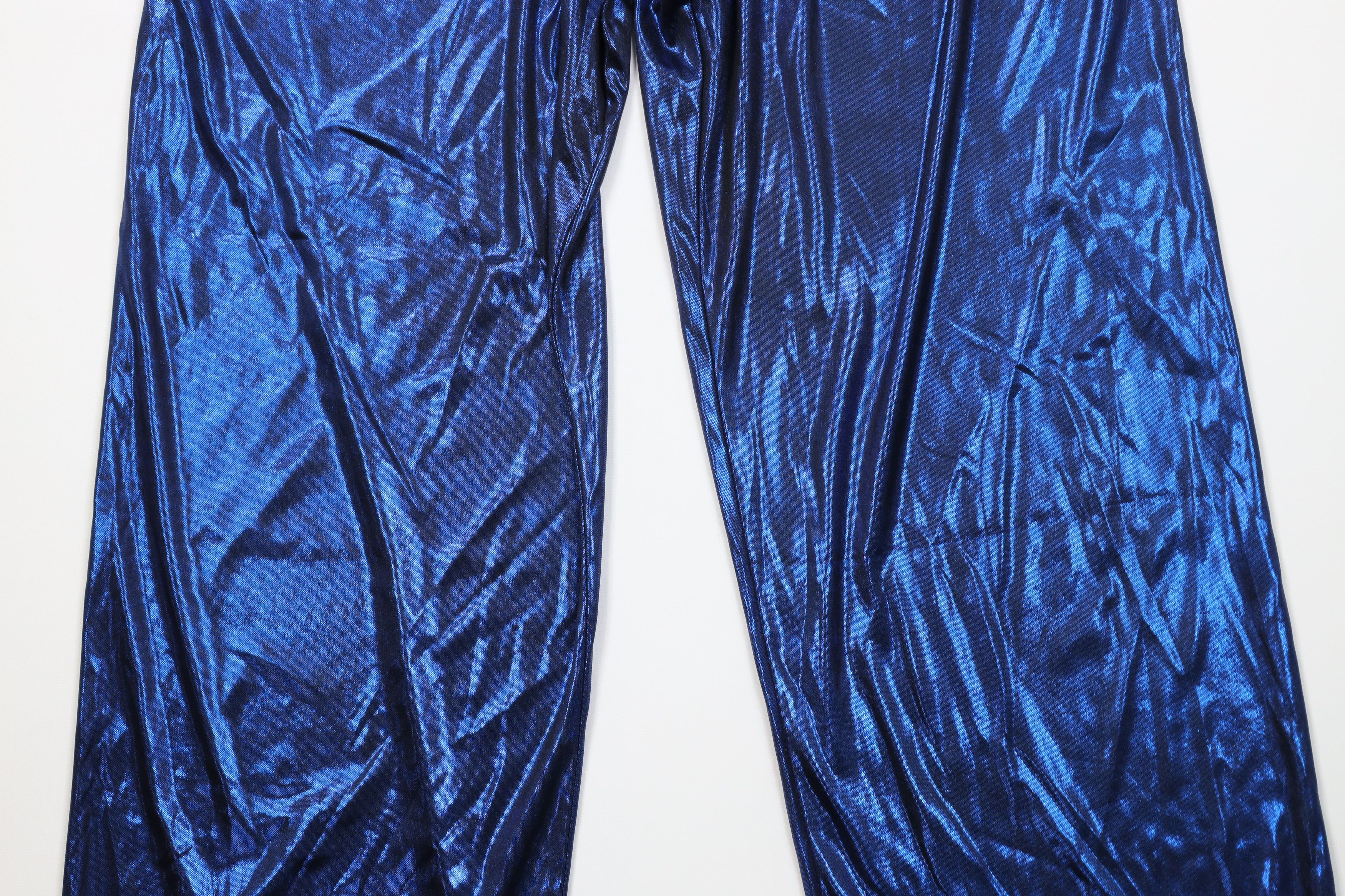 Vintage Vintage 90s Streetwear Metallic Flared Wide Leg Pants USA Size 25" / US 0 / IT 36 - 3 Thumbnail