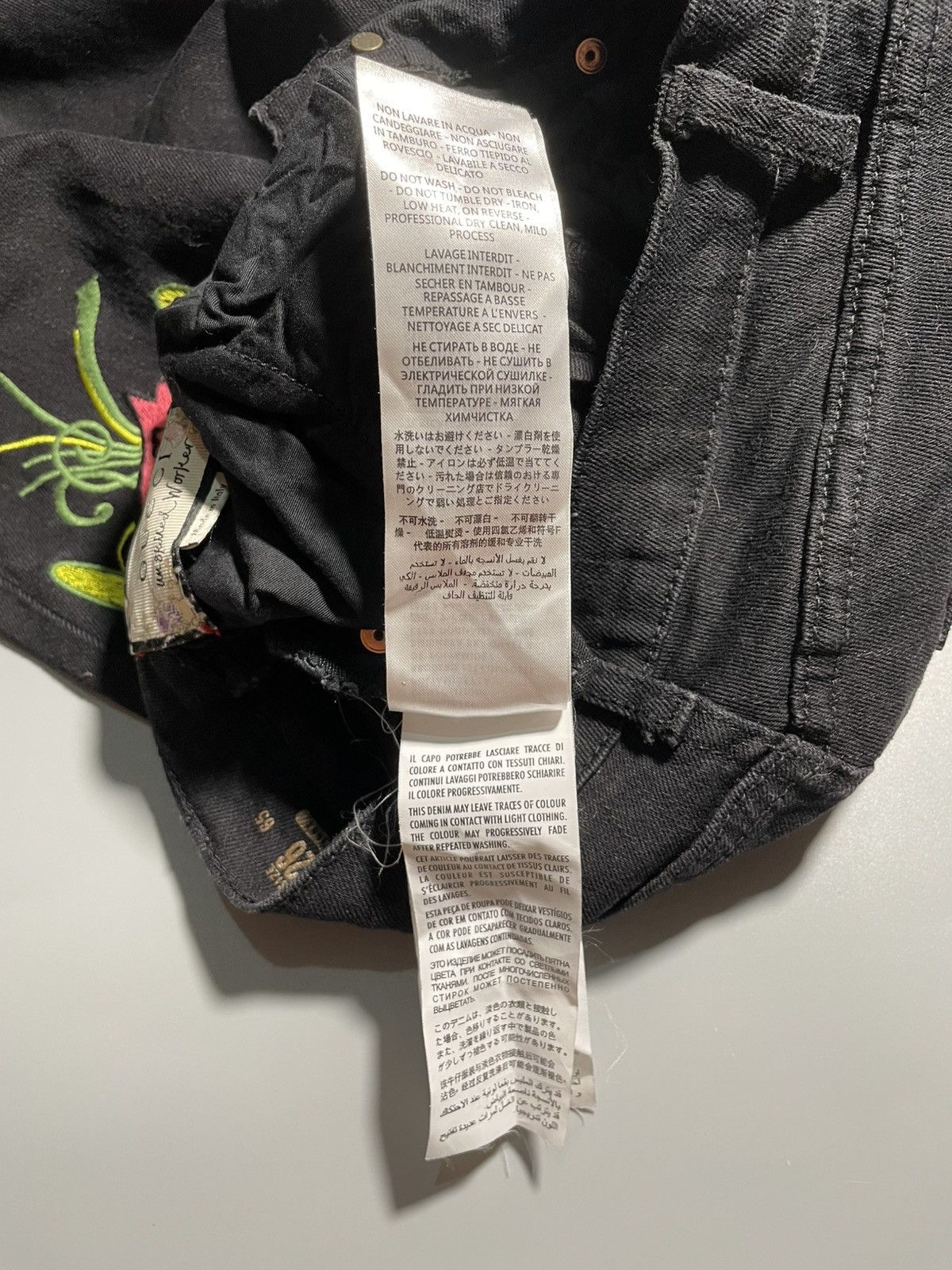 Gucci Gucci X Unskilled Worker Black Denim Floral Skinny Fit Jeans Size 26" / US 2 / IT 38 - 12 Thumbnail