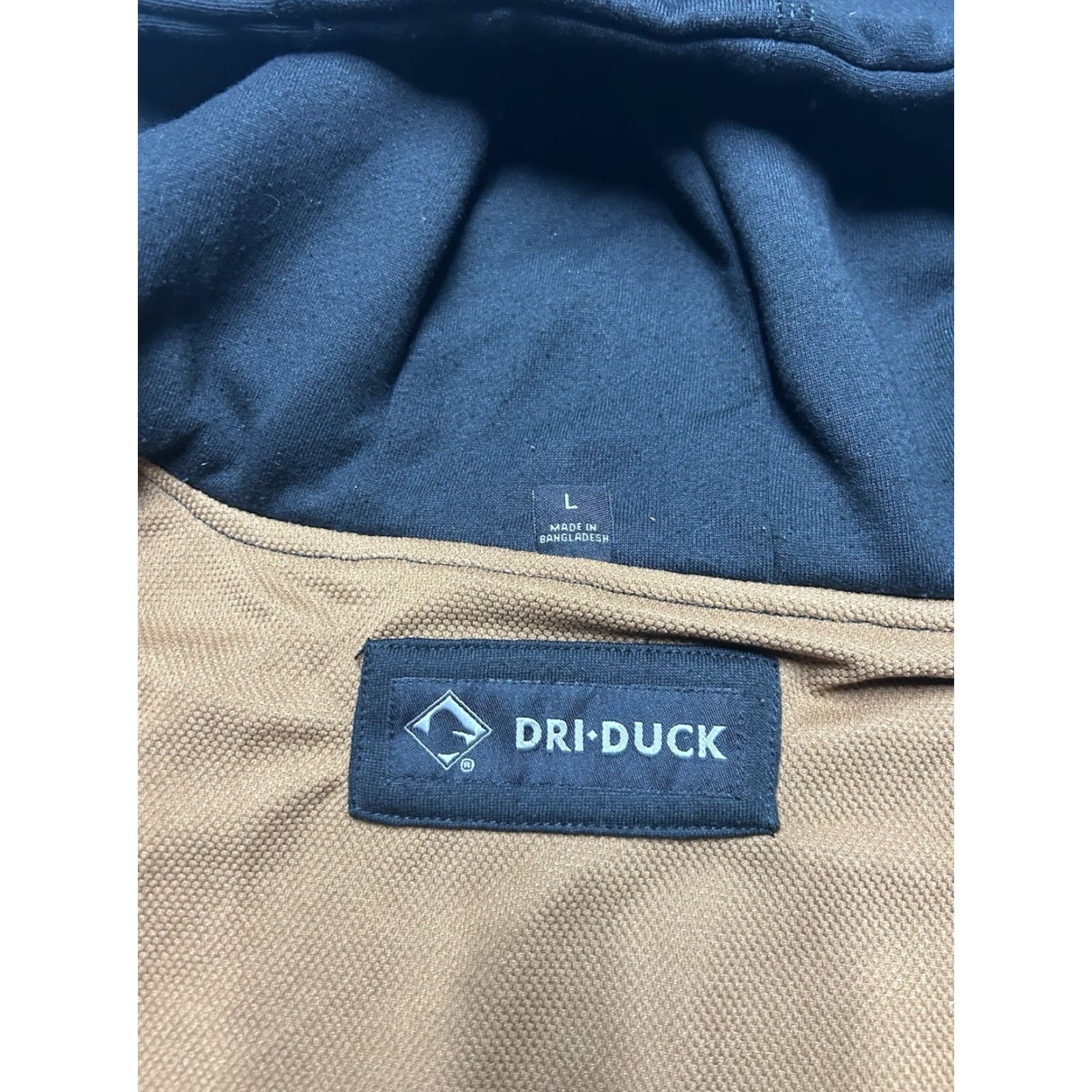 Vintage Dri Duck Hoodie Black Thermal Lined Heavy Zipper BROKEN ZIPPER MENS Large L Size US L / EU 52-54 / 3 - 6 Thumbnail