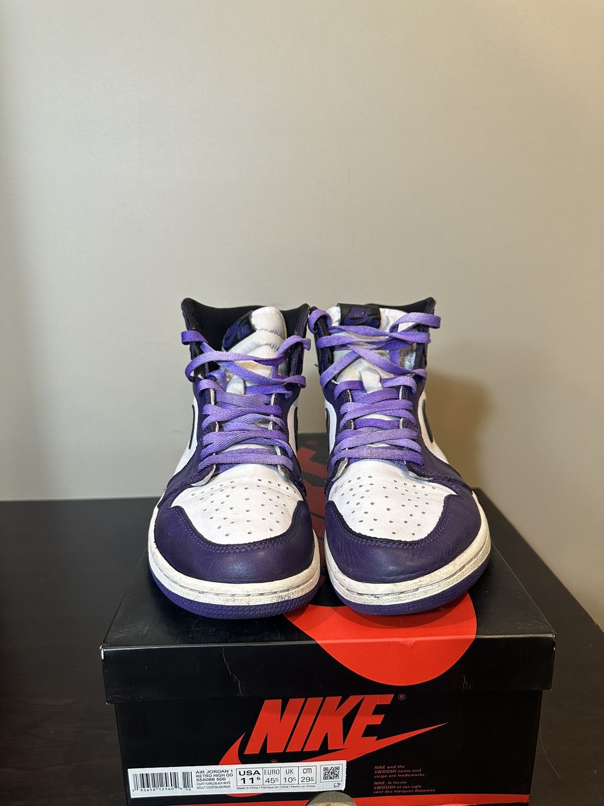 Jordan Brand × Nike 2020 Air Jordan 1 Retro High OG 'Court Purple 2.0' Size US 11.5 / EU 44-45 - 1 Thumbnail