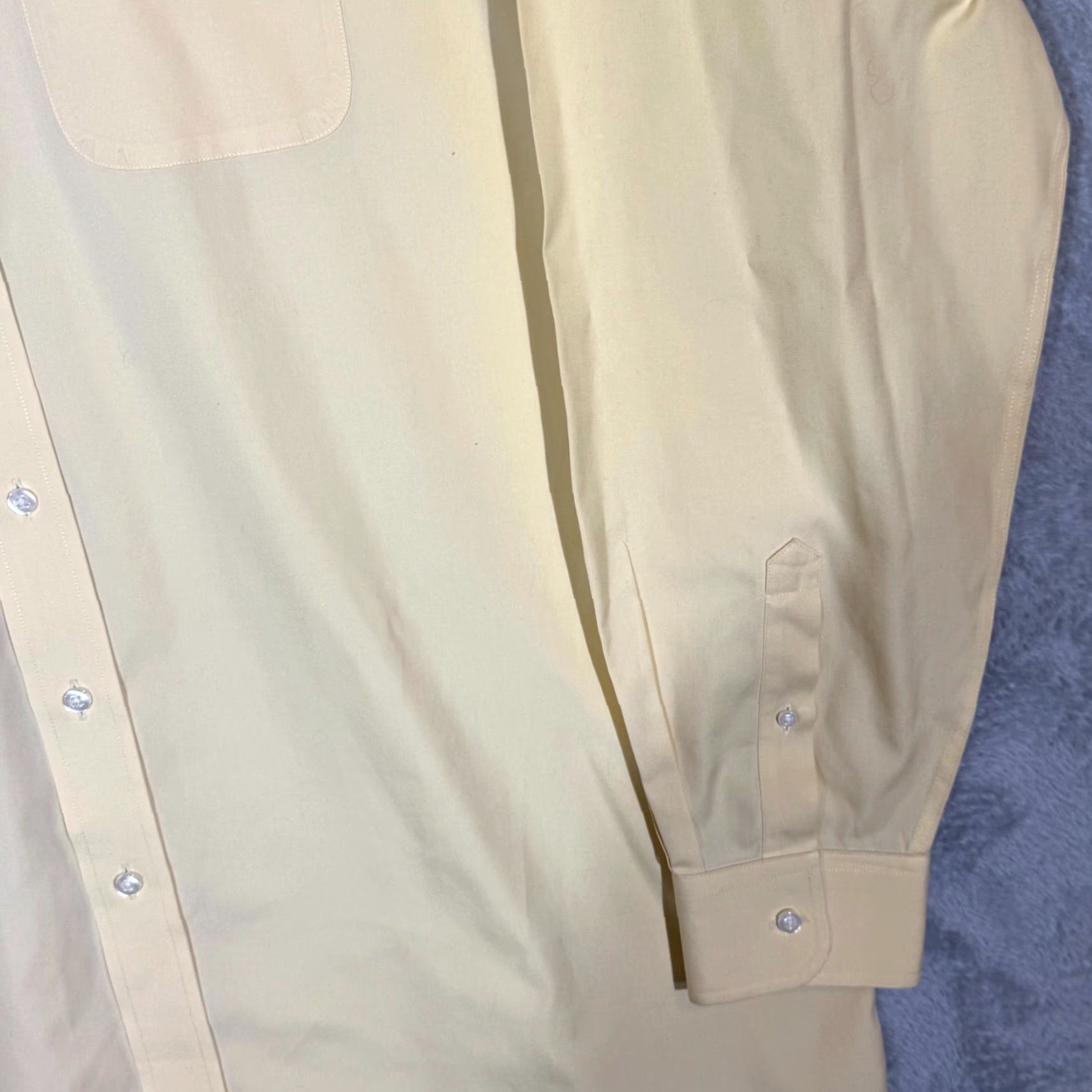 Vintage VINTAGE Gold Label Dress Shirt Mens 17.5 / 38 Yellow 100% Cotton Non-Iron Long Sleeve Size 48R - 5 Thumbnail