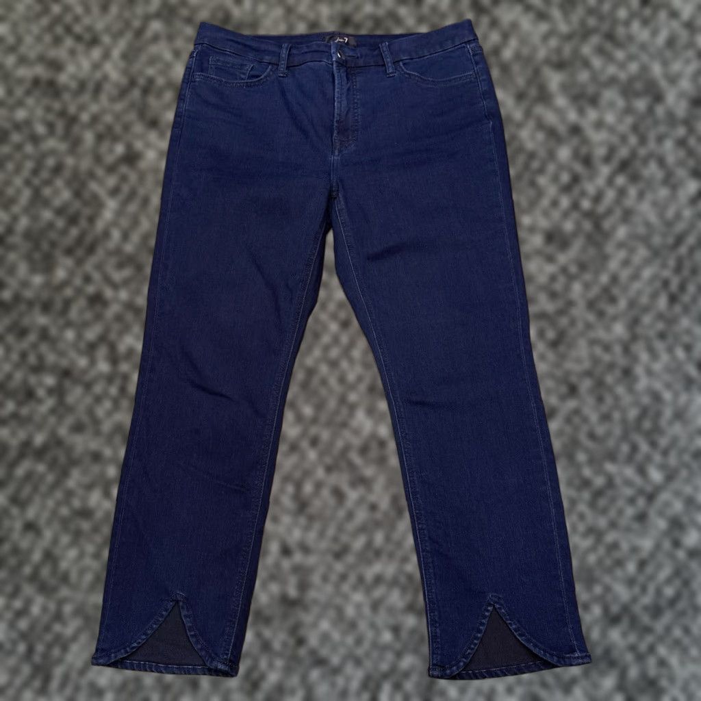 7 For All Mankind Jen 7 Ankle Straight Jeans Womens 12 Blue High Rise Stretch Size 34" / US 12 / IT 48 - 1 Thumbnail