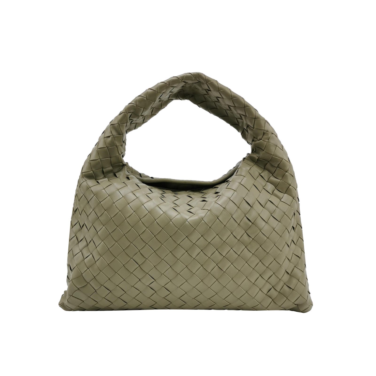 Bottega Veneta Hop Intrecciato Leather Shoulder Bag in Green, Women's